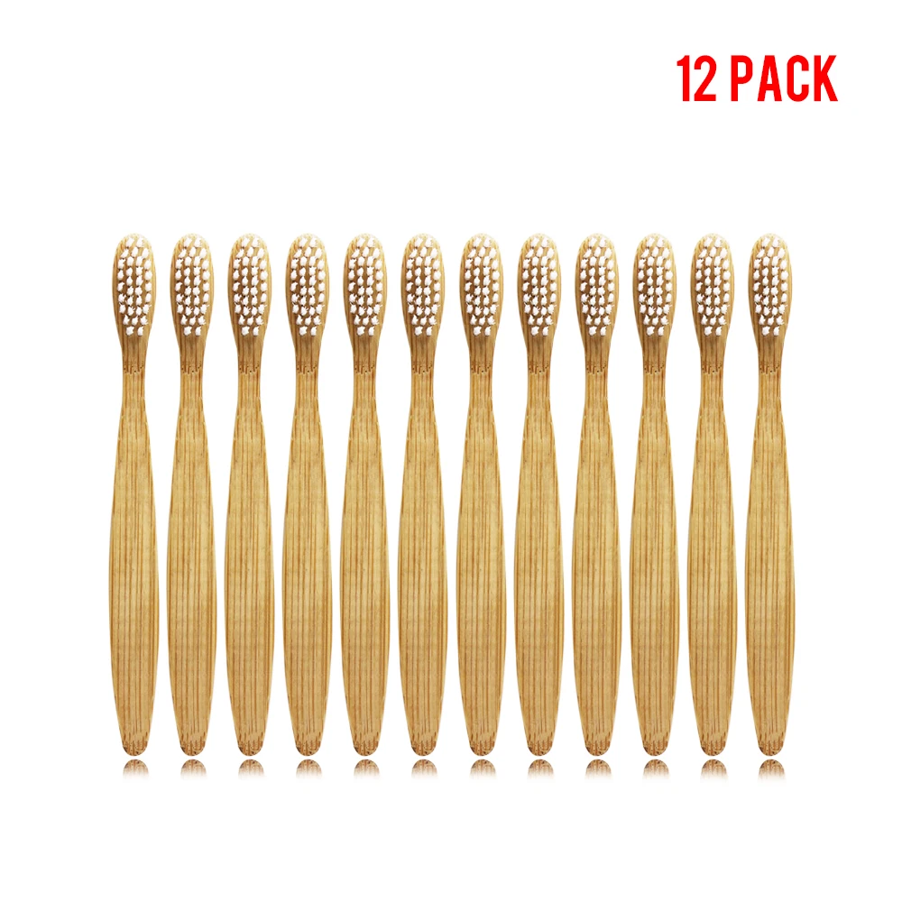12 Packs Child Toothbrush Kids Soft Bristle Environmental Wood Bamboo Soft-Bristle Fibre | Красота и здоровье