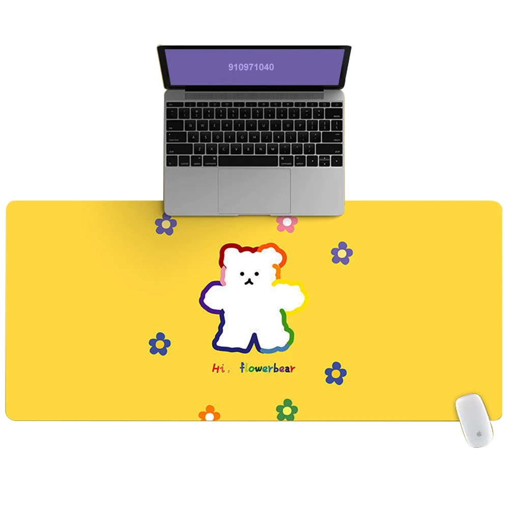 

Large Office Computer Desk Mat Table Keyboard Big Mouse Pad White Bear Laptop Cushion Desk Non-slip Mat Gamer Mousepad Mat