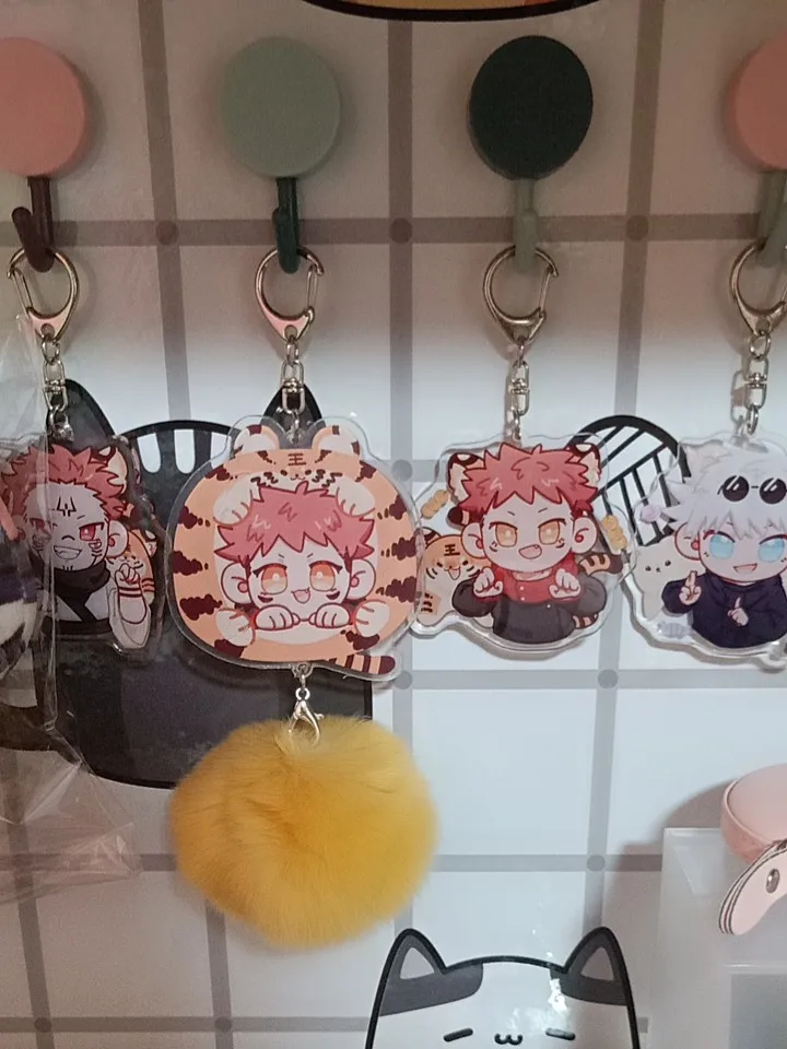 

Anime Jujutsu Kaisen Yuji Itadori Gojou Satoru Fushiguro Megumi Plush Ball Keychain Doll Two-Sided Bag Pendant Cute Toys Gifts