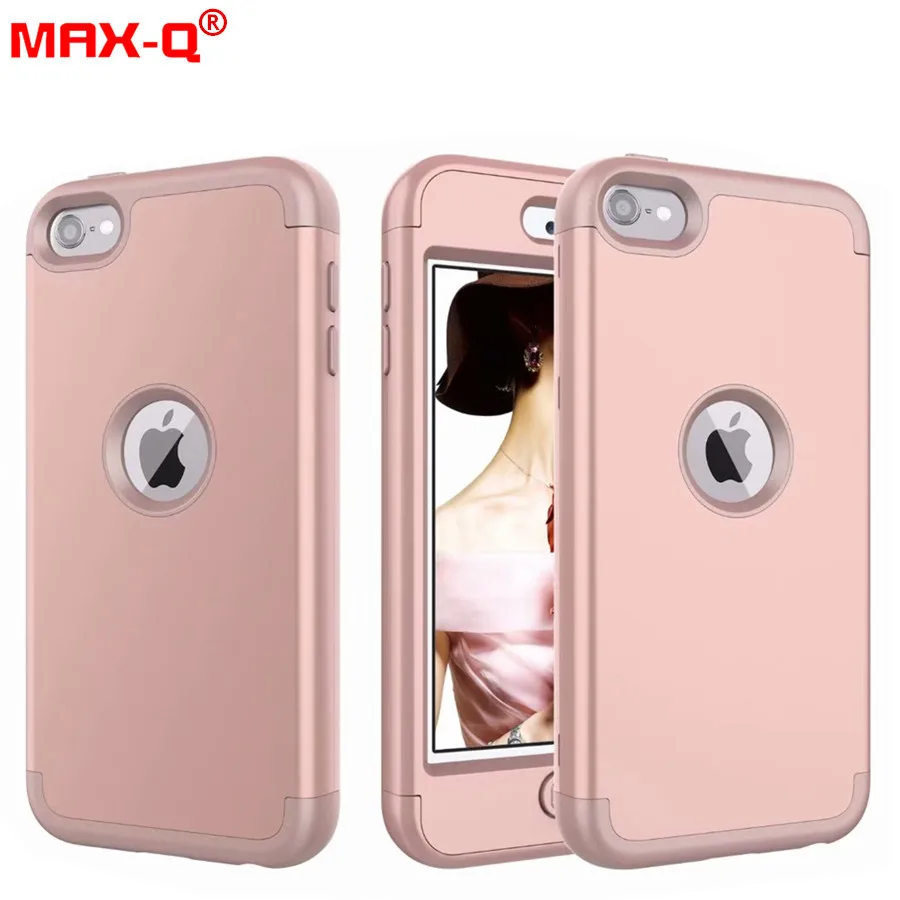 MAX-Q 3-в-1 противоударный чехол для задней панели s For ipod touch 6 6th поколения Жесткий &