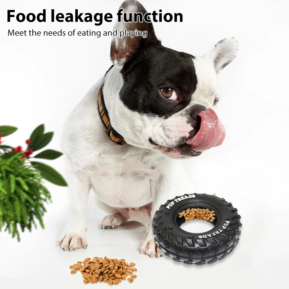 Резиновая игрушка для собак форма шины диспенсер утечки еды здоровая кормушка