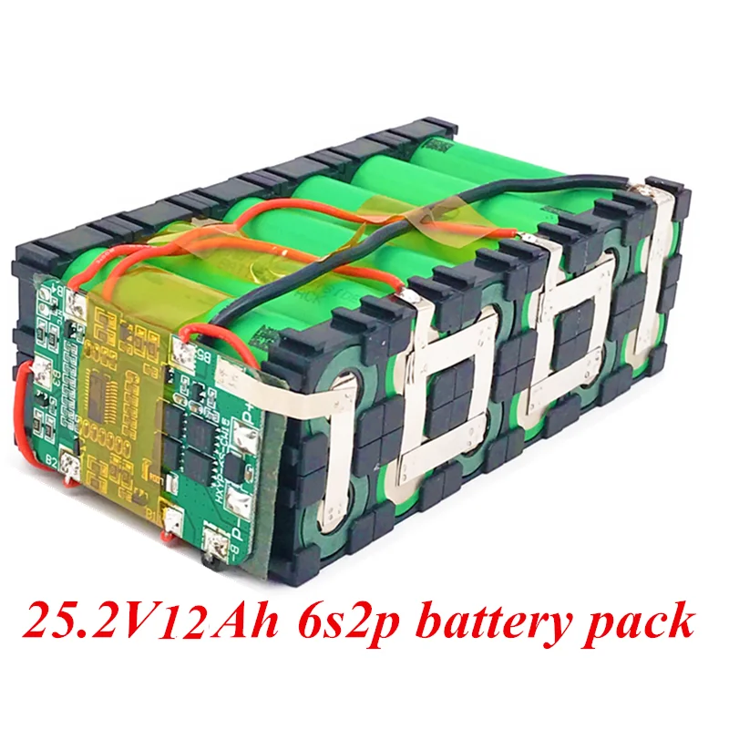 

6s2p 24V 12.0Ah 18650 lithium-ion battery pack 25.2v 12000mAh electric bicycle moped lithium-ion battery pack with BMS + charger