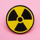 Радиоактивный радиоактивный излучение предупреждающий знак телефон рюкзак куртка лацкан значки Броши Модные ювелирные изделия аксессуары