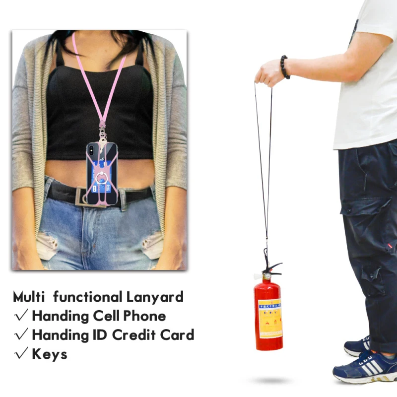 

Universal Silicone Lanyard For Mobile Phone Sports Phone Strap Mobile Phone Lanyards Neck Hanging Rope Ring Holder Case