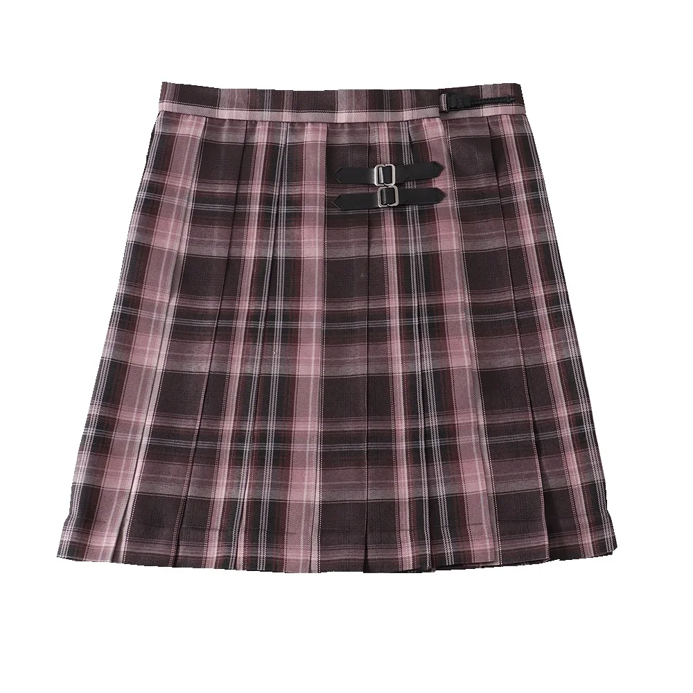 

[Song of the night] Girl's Short/Long sleeve High Waist Pleated Skirts Plaid Skirts Women Dress For JK School Uniform Students