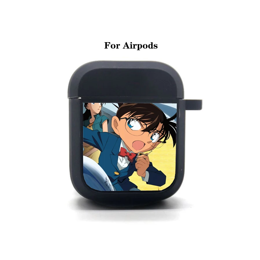 

Anime Detective Conan AirPods case Cover Apple AirPods Earphone bag Soft Silicone Bluetooth Protective Earphone Case