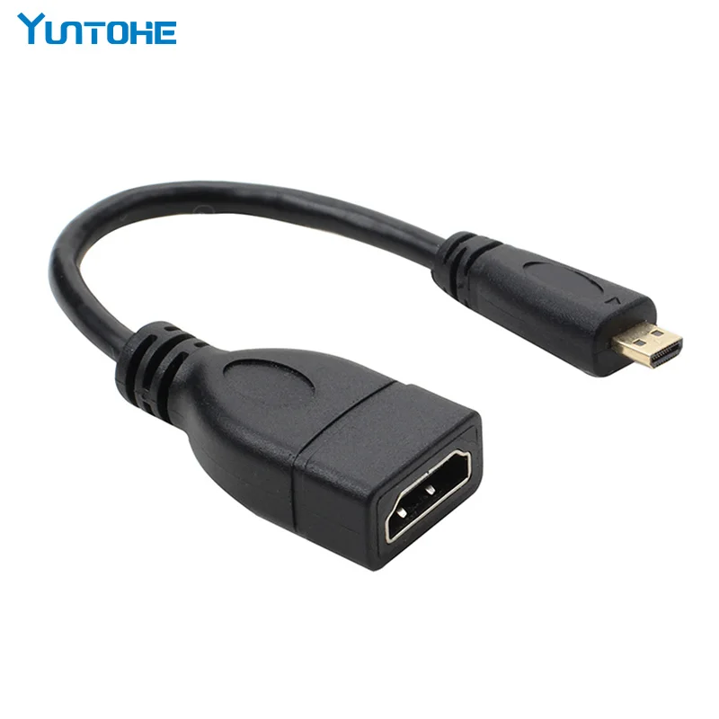 Оптовая продажа 15 см кабель конвертер Micro HDMI в для HDTV MAC ПК 1080P 100 шт.|Кабели VGA| |