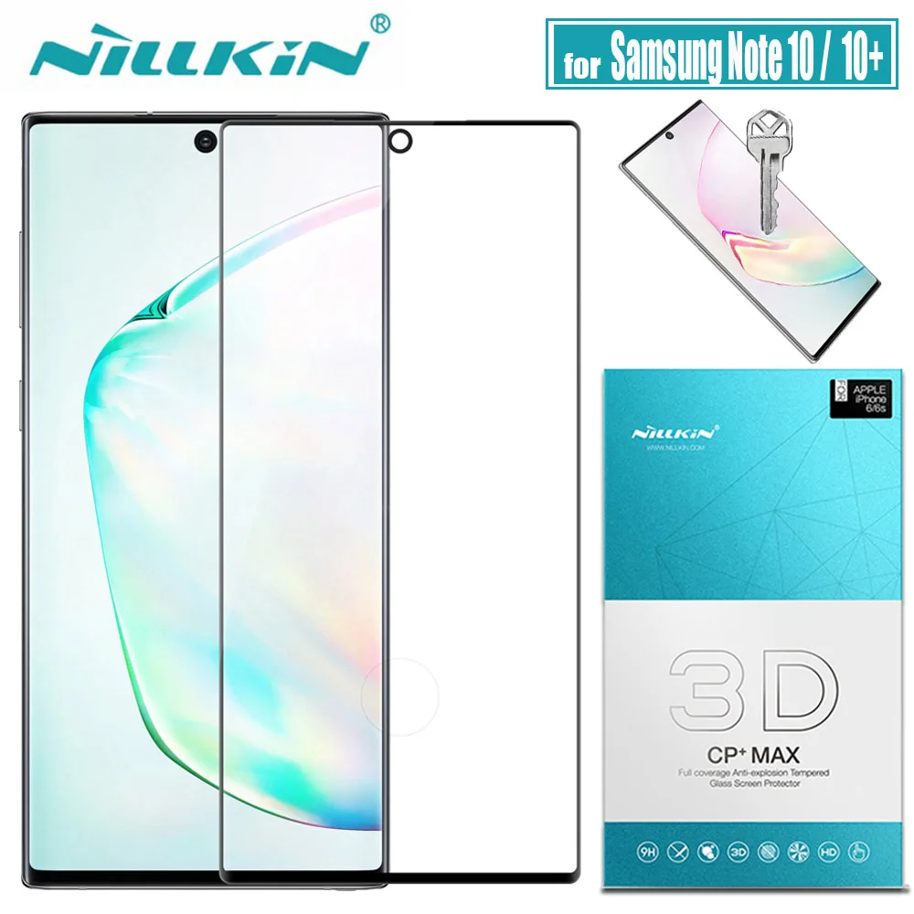 Защитное стекло Nillkin 3D для Samsung Note 10 Plus закаленное с полным покрытием Galaxy +