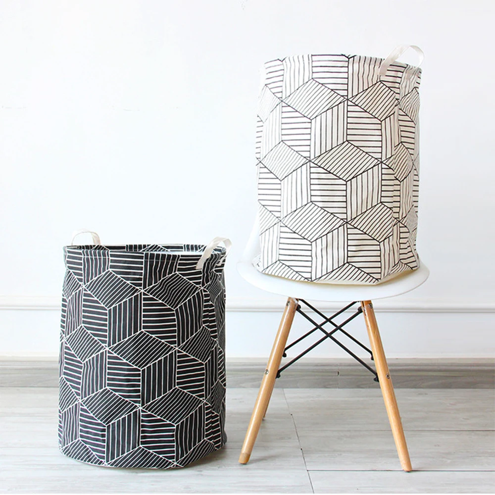 

Large Geometric Shape Laundry Basket Waterproof Folding Dirty Clothes Storage Hamper Home Organizer Kid Toy YB090M71
