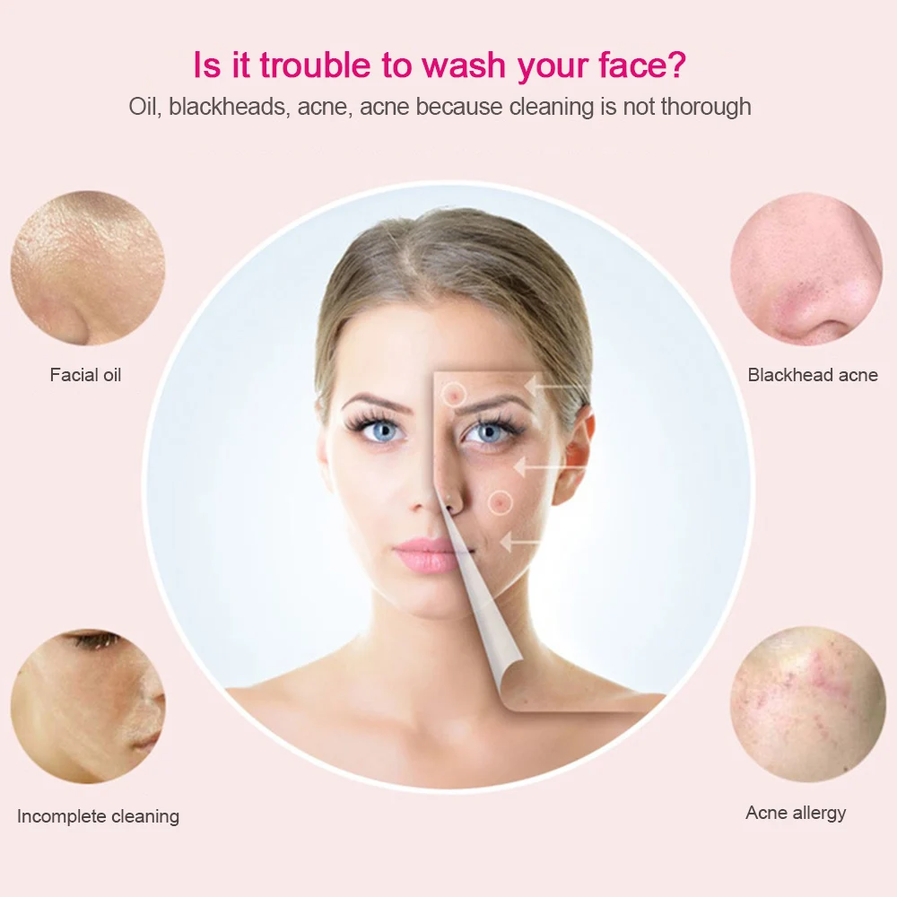 Прямая поставка силиконовая мини Ультразвуковая электрическая Массажная щетка