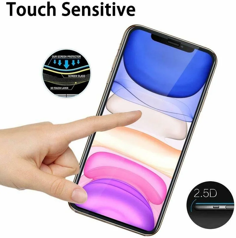 

Tempered Glass Screen Protector Film iPhone 11 12 Pro XS Max XR SE 8 7 6s