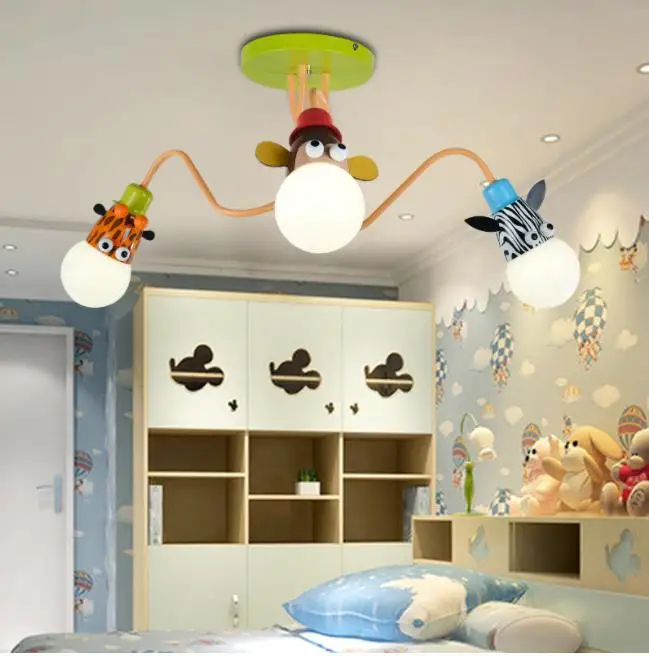 Новинка светодиодная белая лампа потолочный светильник с мультяшным животным