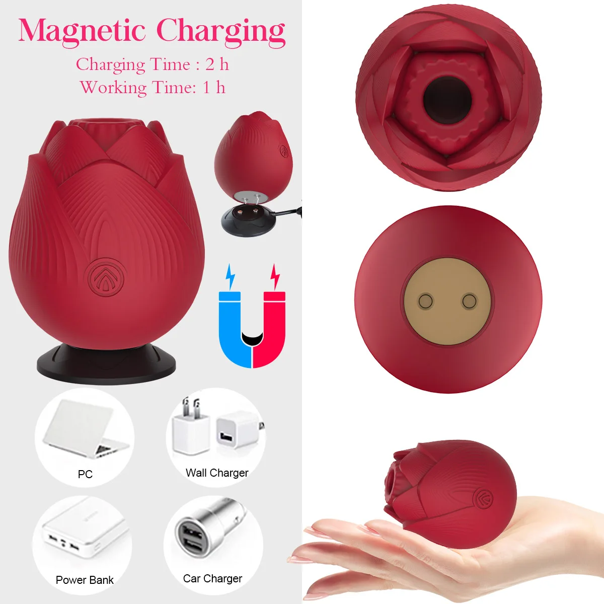 

Rose Vibator Vagina Suck Machine Intimate Goods Nipple Clitoris Sucker Vibrating Massager Female Masturbators Sex Toys for Women