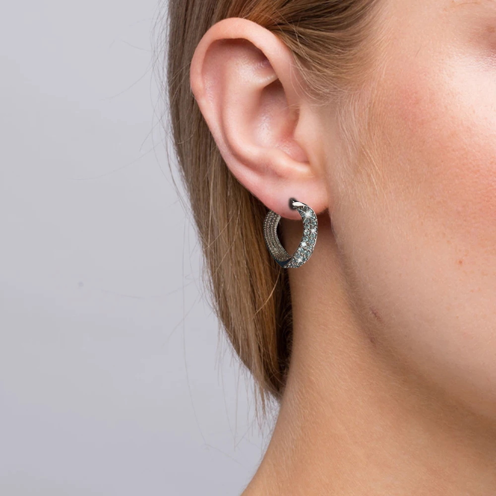 Серьги-кольца Mobius специальный дизайн женские серьги с кристаллами аксессуары