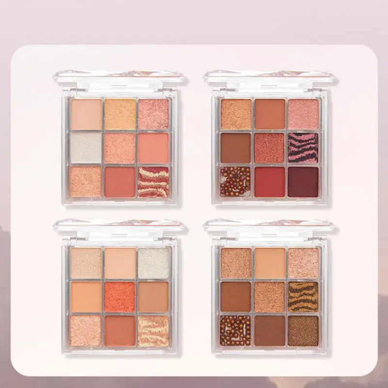 

Палитра теней для век, 9 цветов, косметика, блестящие нюдовые модные корейские тени для век, палитра для женщин, матовые мерцающие тени для ве...
