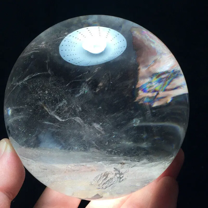 

97mm Rainbow NATURAL CLEAR QUARTZ CRYSTAL SPHERE BALL HEALING GEMSTON+stand