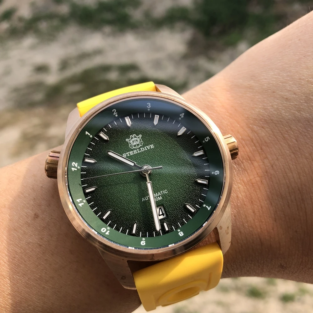 STEELDIVE 1949S-G CUSN8 бронзовые погружные механические часы 200 м сапфировое стекло C3