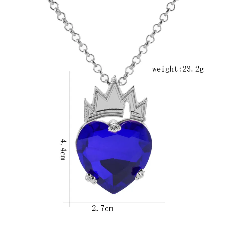 

Descendants Movie Evie's Red Heart Necklace Evie Fairest Heart Crown Necklace Queen of Hearts Costume Cosplay Jewelry