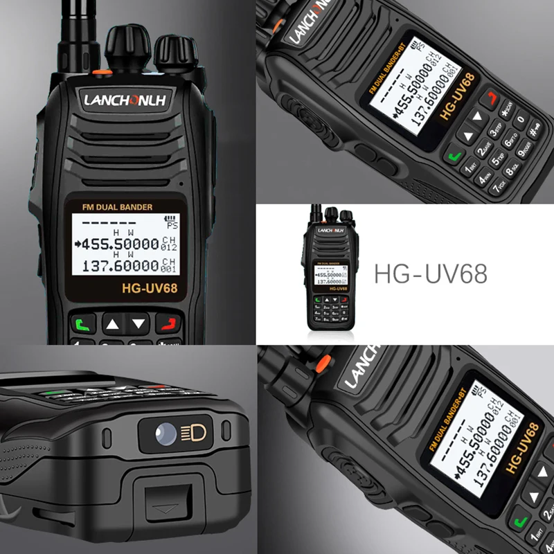 Enlarge UV68 Wireless Bluetooth Walkie Talkie VHF&UHF 128CH Dual Band Dual Display Handheld HF Transceiver Flashlight