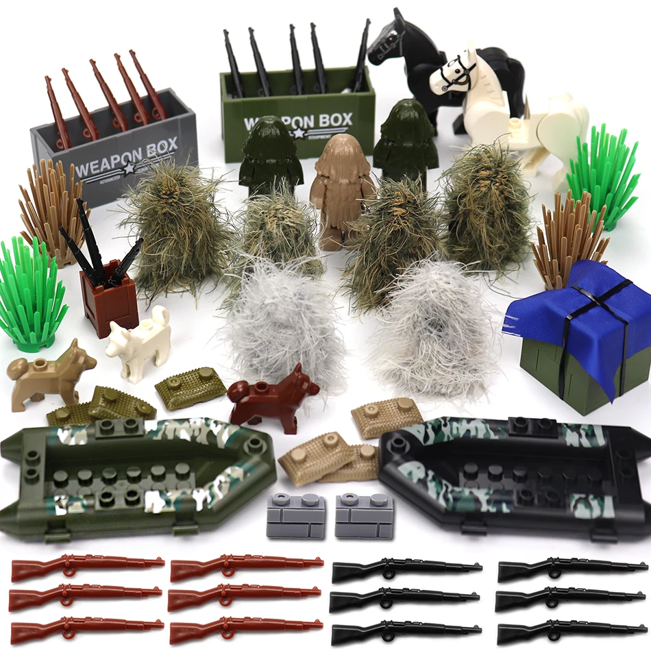 

Военные SWAT PUBG снайперские пистолеты Ghillie Костюмы камуфляжная одежда части для армии ww2 солдатские фигурки строительные блоки