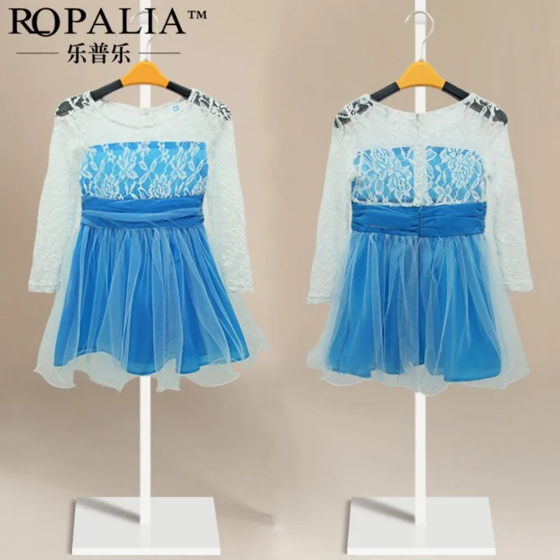 2-11 Years Children Girls Blue Clothing Wedding Evening Pretty Girl Dress Princess Party Pageant Lace Tulle | Детская одежда и