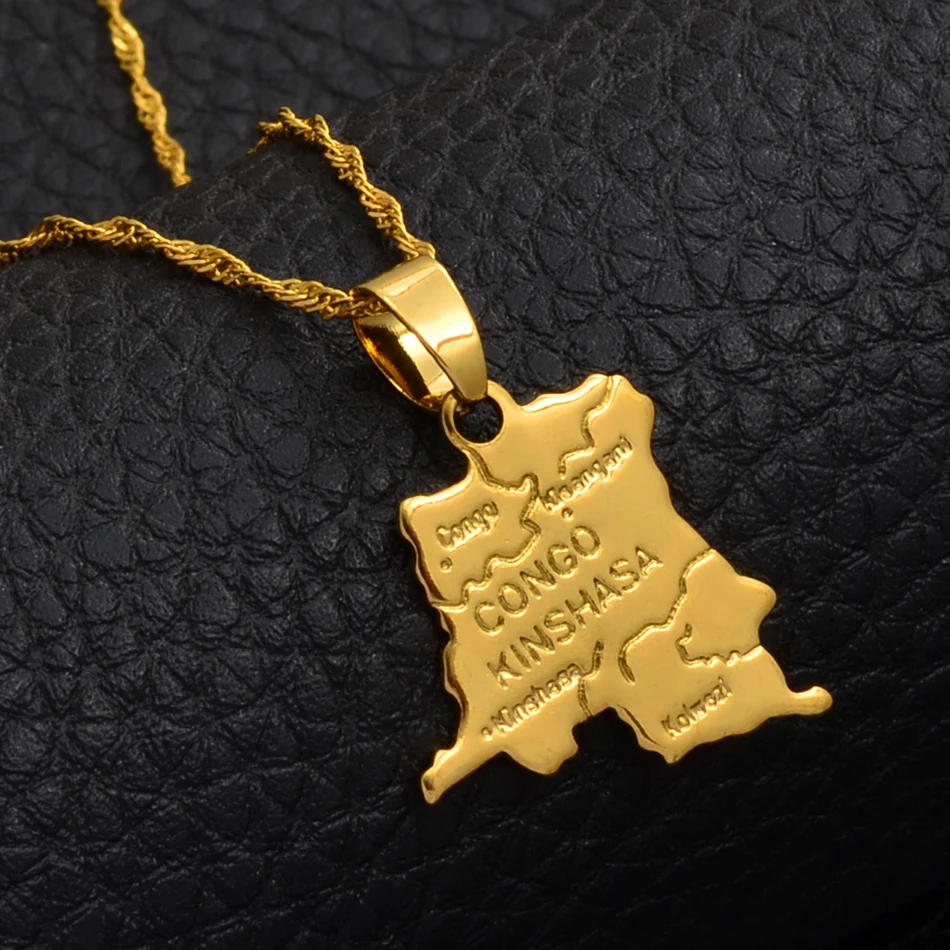 Ожерелье с подвеской в виде маленькой карты Anniyo Демократическая Республика