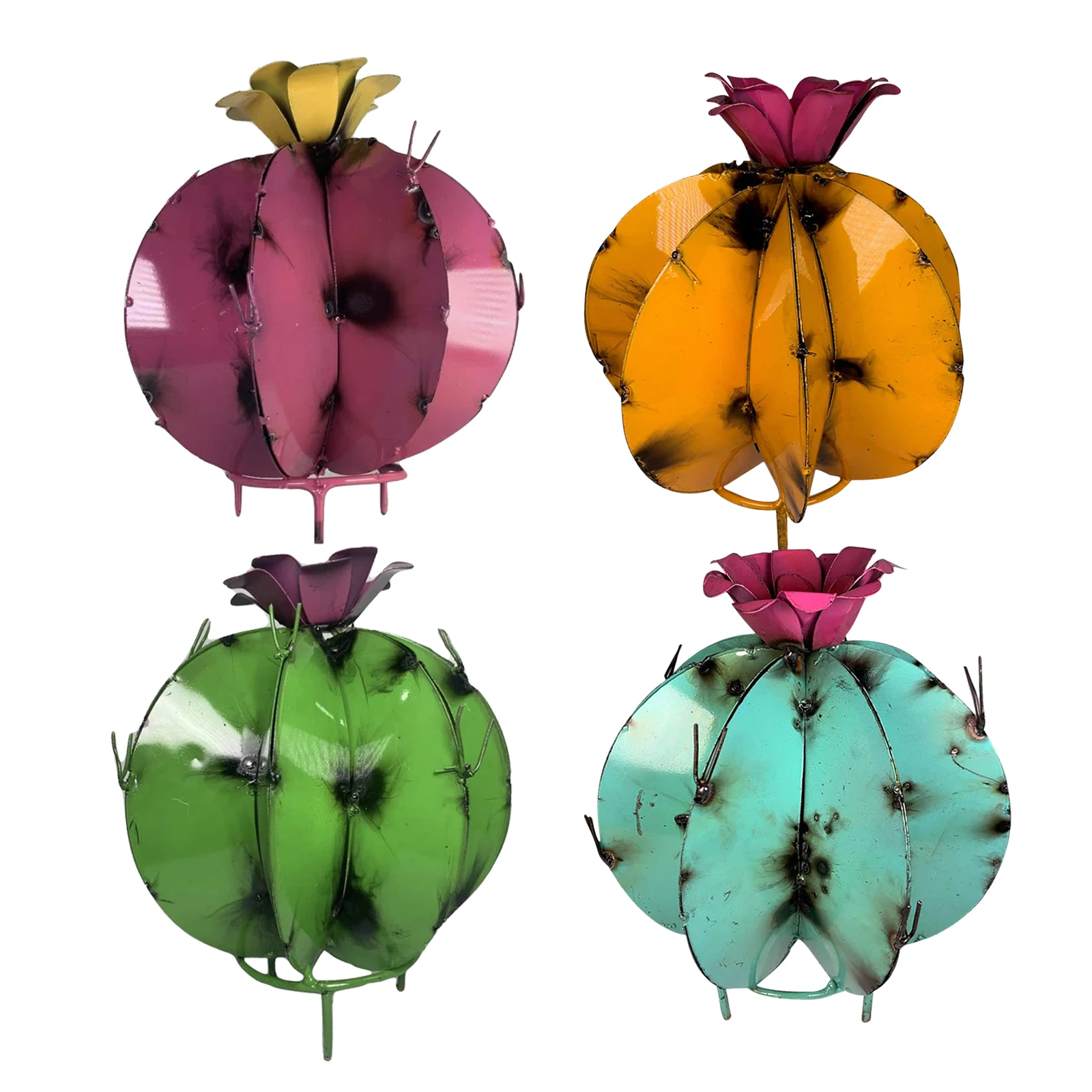 

Artistic Metal Cactus Garden Figurine Art for Flowerpot Park Yard Patio