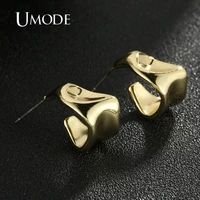 umode glossy irregular u shaped ear studs process design earrings for women fashion christmas jewelry dating party gift ue0747