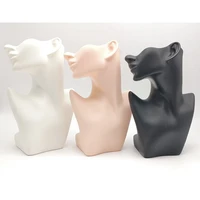 plastic white black skin color half face mannequin head for jewelry display
