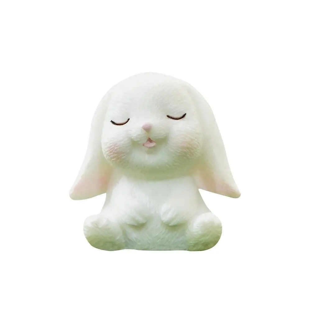 

1Pc Rabbit Easter Hare Animal Figurine Resin Craft Accessories Home Cake Desk Office Fairy Decoration Mini Garden E9W4