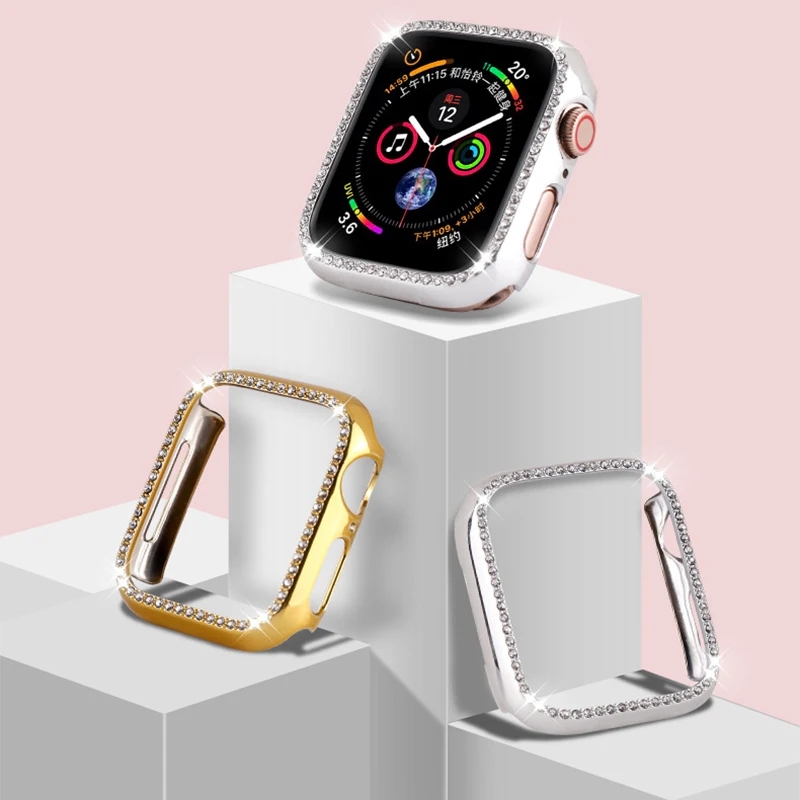 Чехол с кристаллами и стразами для apple watch защитный экран серии 4 3 2 1 38 мм 42 40 44