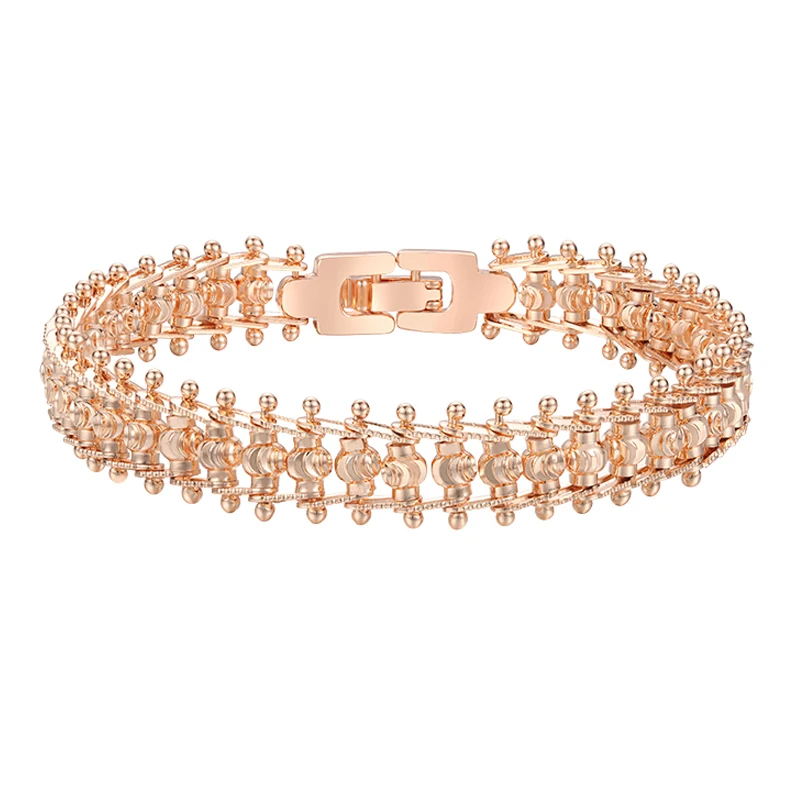 Женские гладкие/резные браслеты из 3 видов геометрические цвета розового золота