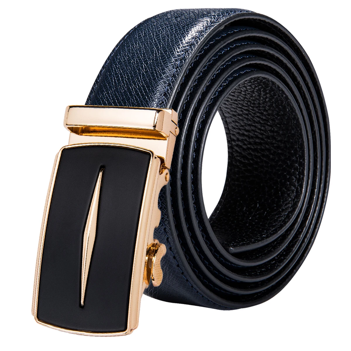 Hi Tie Брендовые мужские ремни из коровьей кожи золотые автоматические Храповые