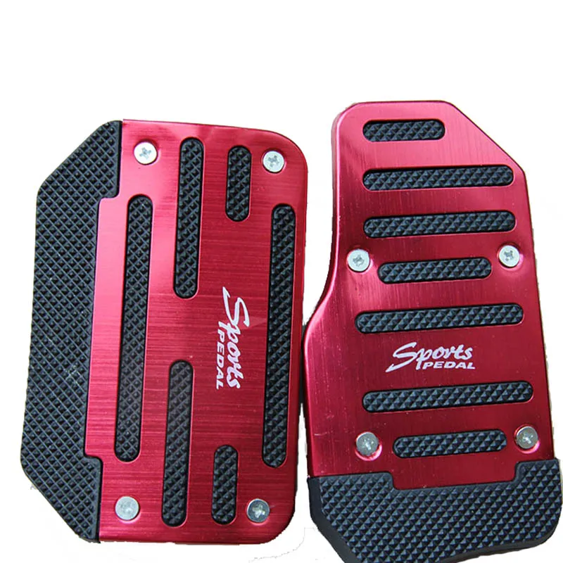 POSSBAY Universal Aluminum Automatic Series 2 Pieces Red and Black Non-Slip Car Pedal Cover Set Kit Footrest Foot | Автомобили и