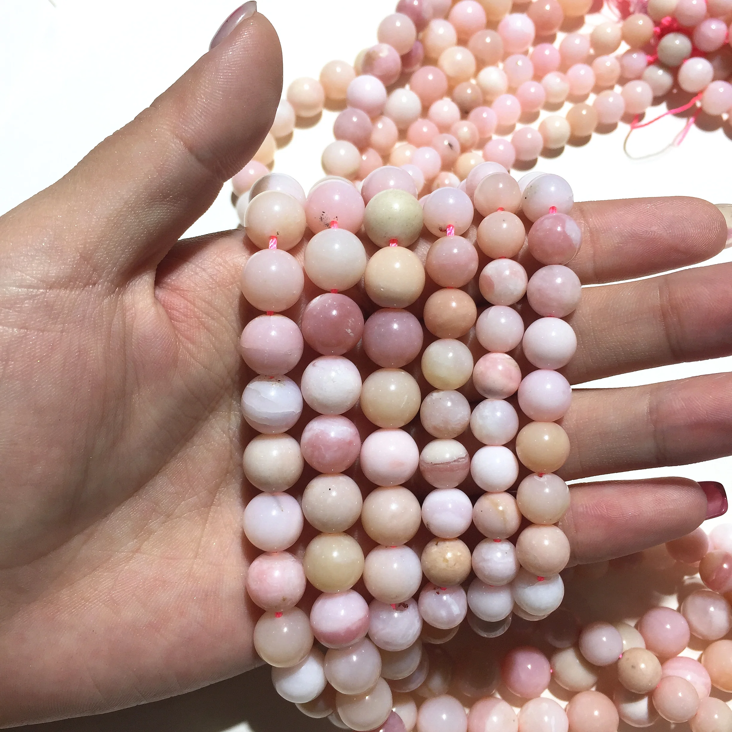 Цена по прейскуранту завода натуральный розовый опал круглые бусины целебная