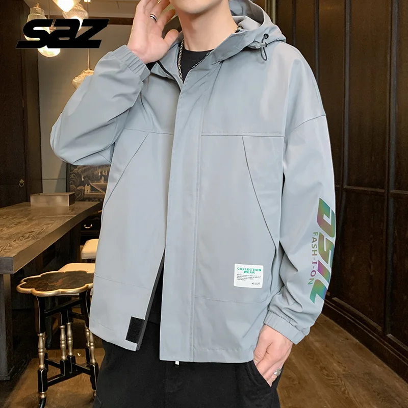

SAZ 2021 Spring Thin StreetwearJacket For Men English Elements Clothes Coat Mens Fashion Clothing Trends Plus Size Clothes 4xL