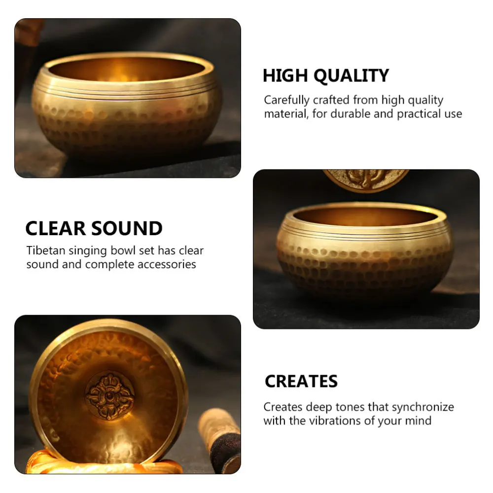 

1 Set Holistic Healing Tibetan Bowl Set Meditation Singing Bowl Set Zen Gift