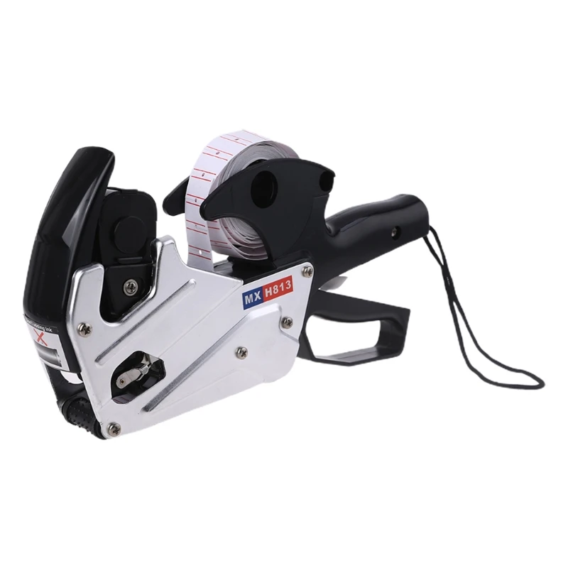 MX-H813 8 Digits Tagging Labeller for Clothing Store Retail Price Tag Attacher with Labels Roll w/ Ink |