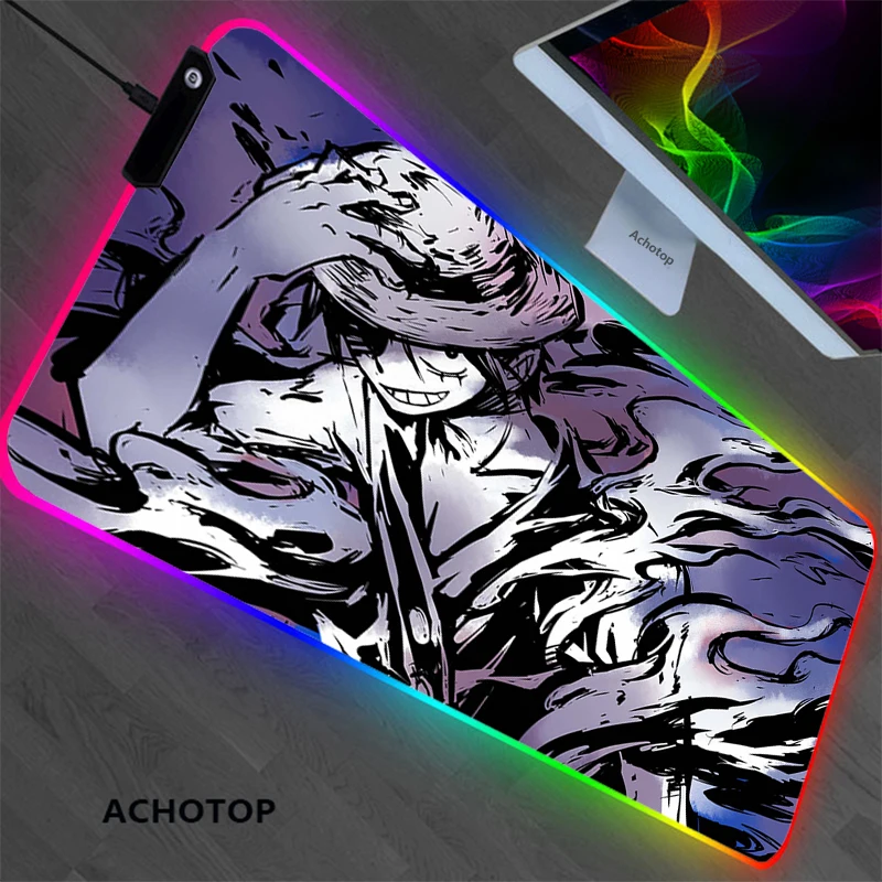 rgb one piece mouse pad fashion laptop computer mouse mat 80x30cm gaming mousepad large xl gamer desk keyboard mat with backlit free global shipping