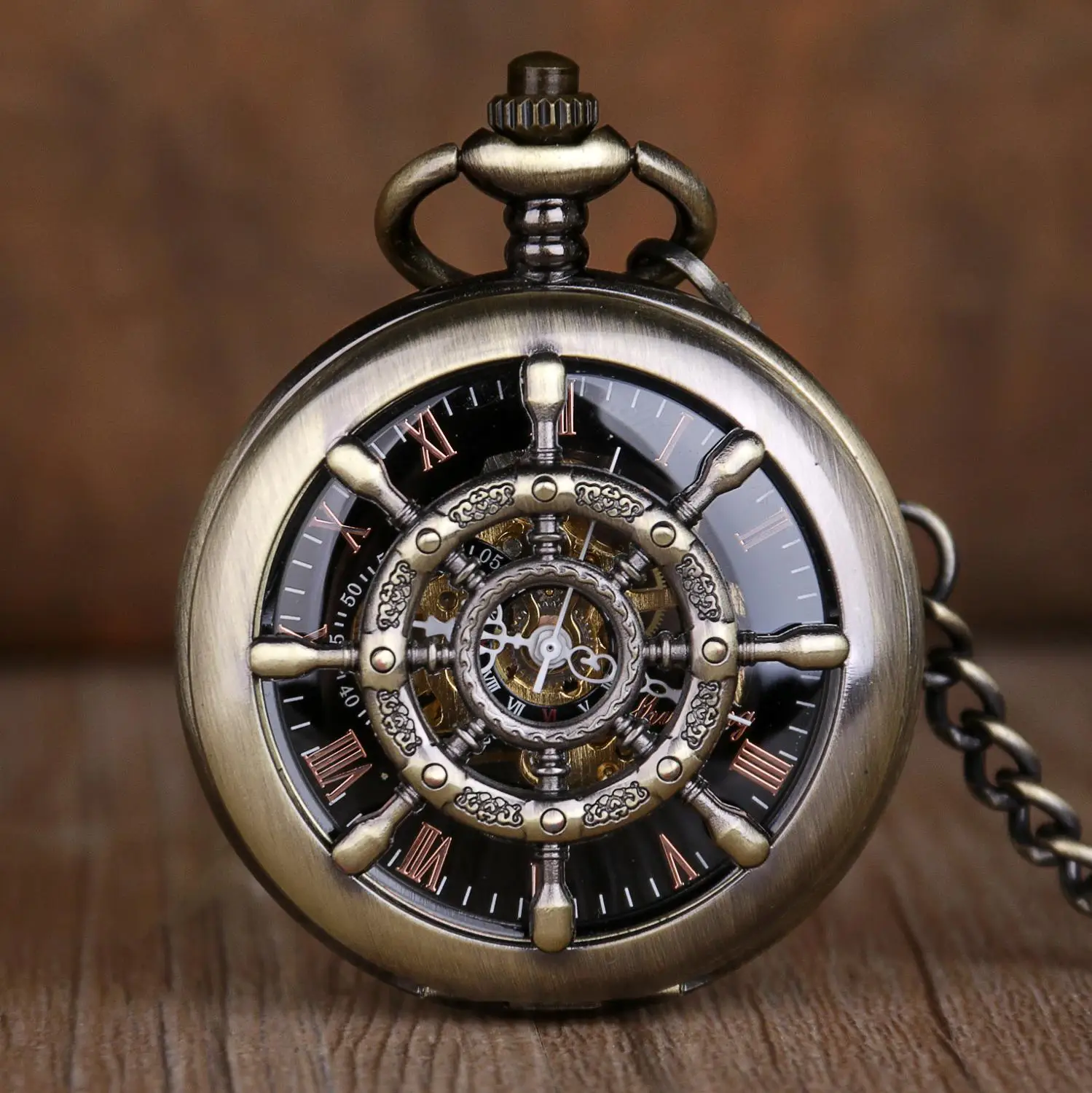 Новое поступление механические карманные часы скелетоны в стиле стимпанк