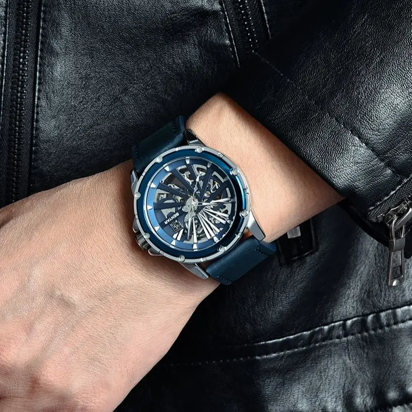

2021 New Men's Watch BENYAR Top Luxury Brand Automatic Mechanical Wristwatch Men's Fashion Leather Strap Waterproof Wristwatches