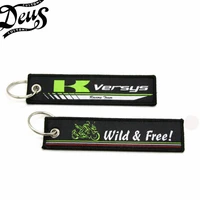 motorcycle embroidery key holder chain collection keychain for kawasaki versys badge keyring