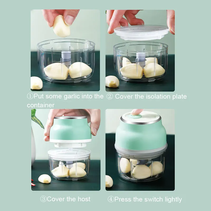 

Electric Mini Garlic Chopper Vegetable Food Mincer USB Rechargeable for Home SAL99