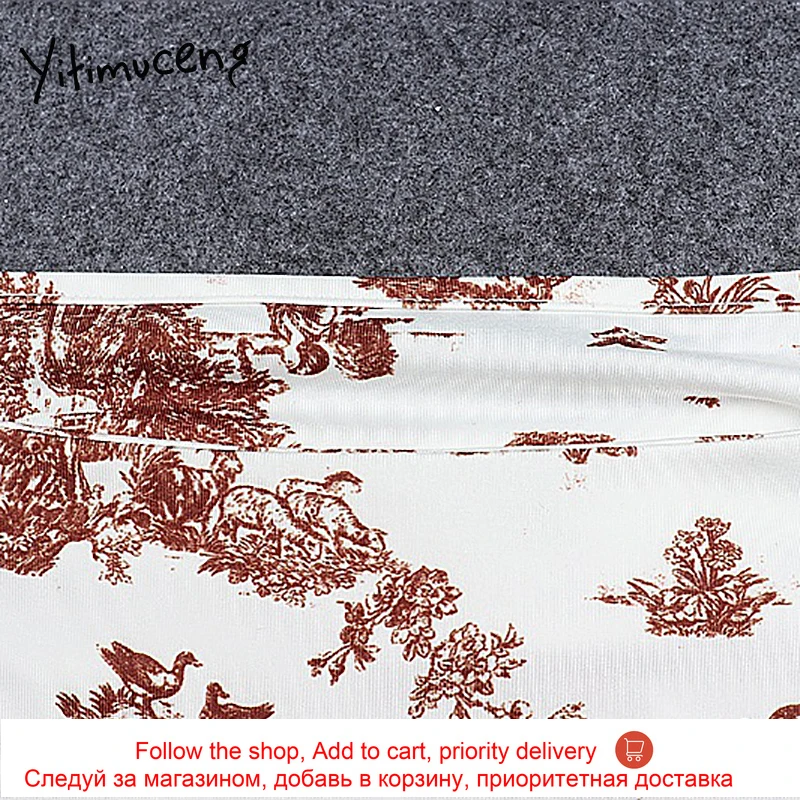 

Yitimuceng Print Camis Crop Tops Women Tie Dye Spaghetti Strap Mixes Color Summer 2021 Floral Backless Short Sexy Tank Tops New