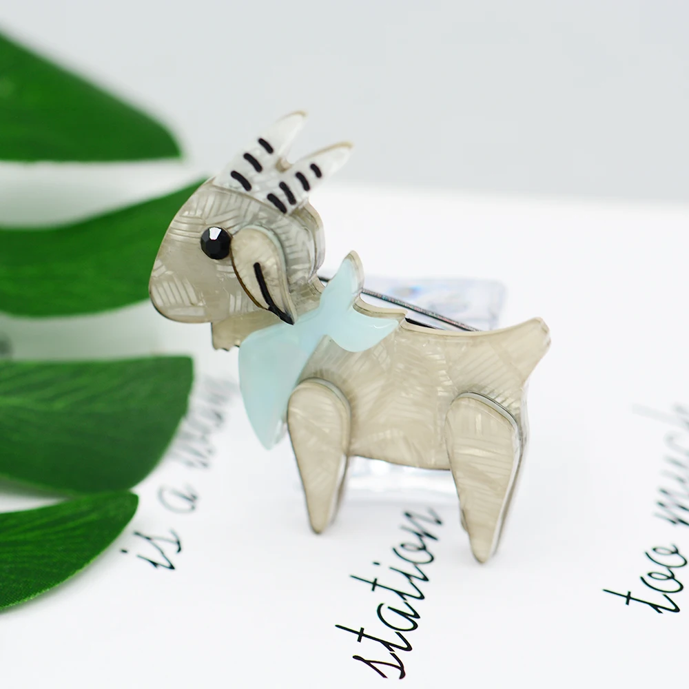 Милая брошь в форме козы OI Акриловые броши животных для женщин мужчин детей