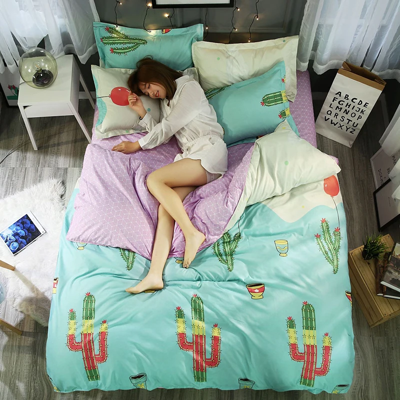 Тропическое растение лист Фламинго шаблон пододеяльник 3/4 шт постельных