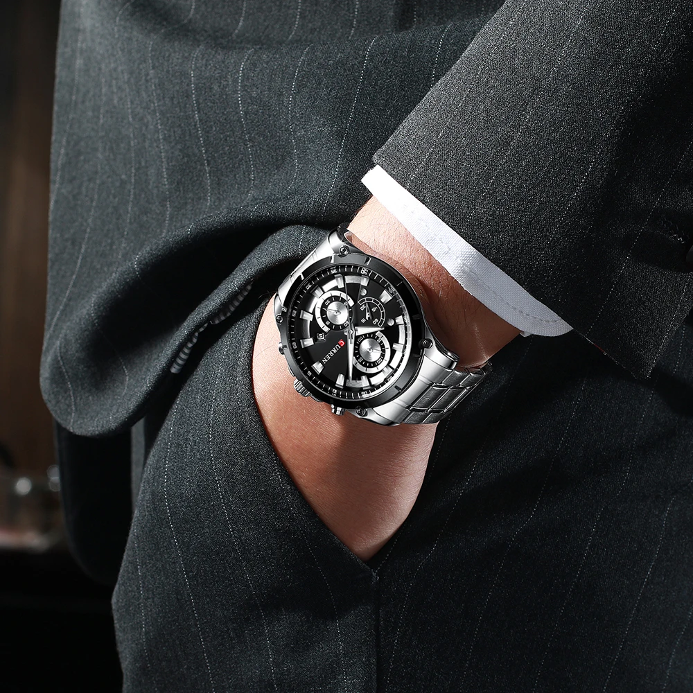 

CURREN Creative Design Watches Men Luxury Quartz Wristwatch with Stainless Steel Chronograph Sport Watch Male Clock Relojes