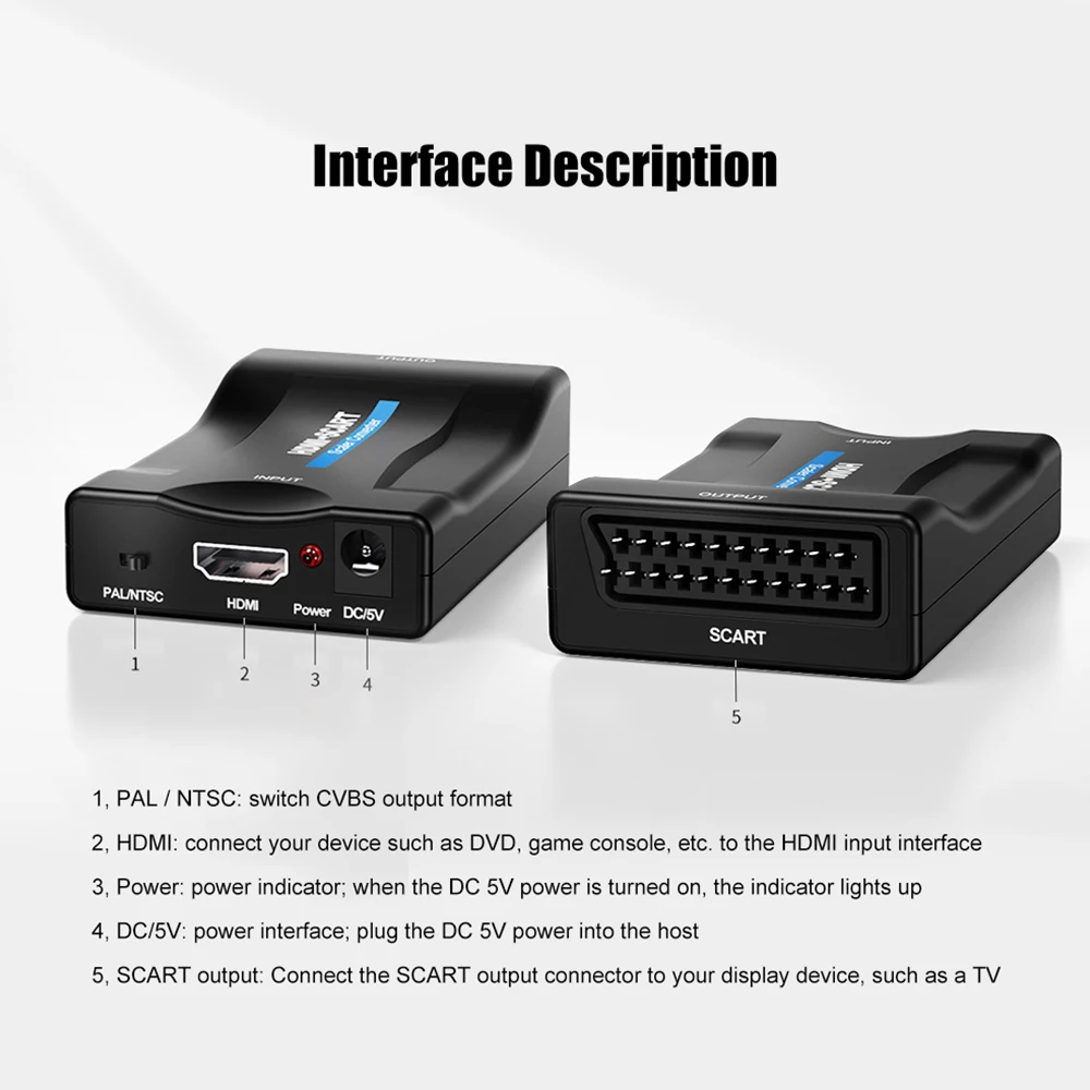 1080p HDMI совместимый преобразователь SCART HD приемник ТВ DVD аудио высококлассный