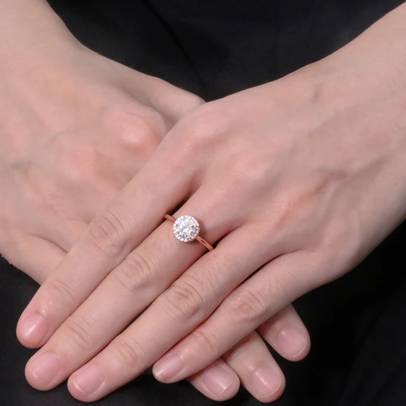 AEAW 1 карат 10 к 14 к 18 к белое золото Moissanite кольцо Свадебные/обручальные кольца для женщин Серебряный цвет женские кольца ювелирные изделия