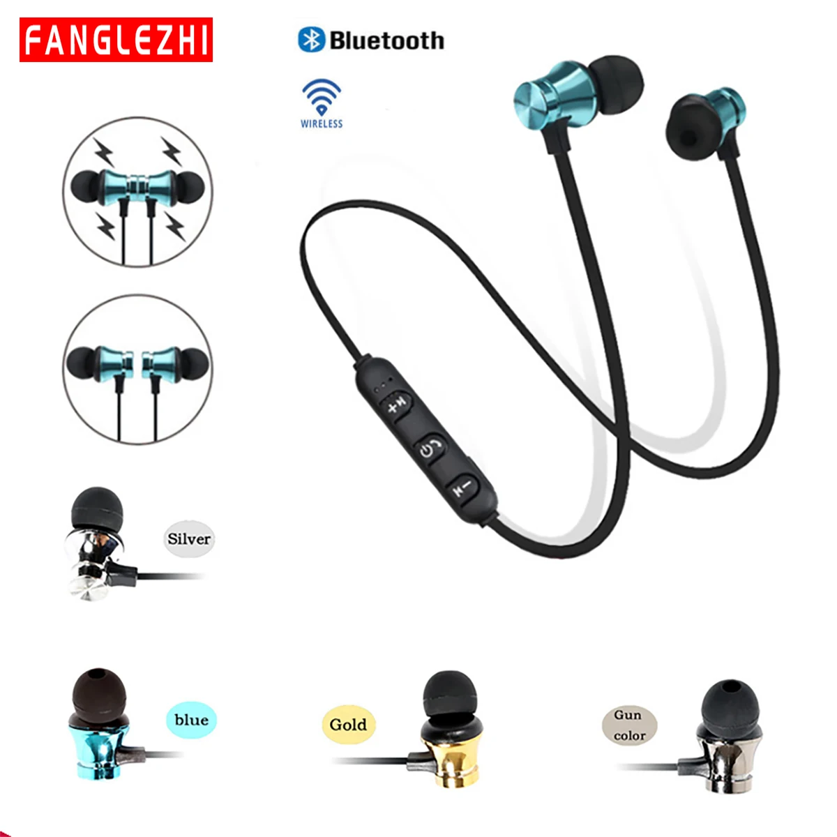 Наушники в ухо беспроводные Bluetooth наушники с микрофоном наушники гарнитура с шейным ободом спортивные наушники для телефона